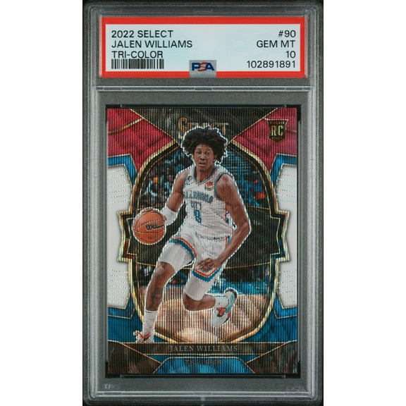 Graded 2022 Panini Select Jalen Williams #90 Tri Color Rookie RC Basketball Card PSA 10 Gem Mint