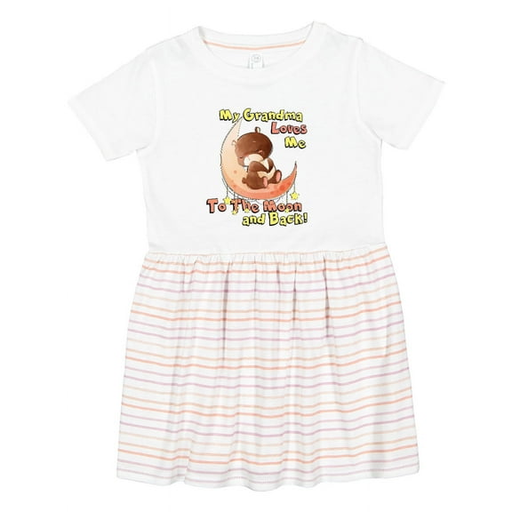 Inktastic My Grandma Loves Me to the Moon and Back Girls Toddler Dress