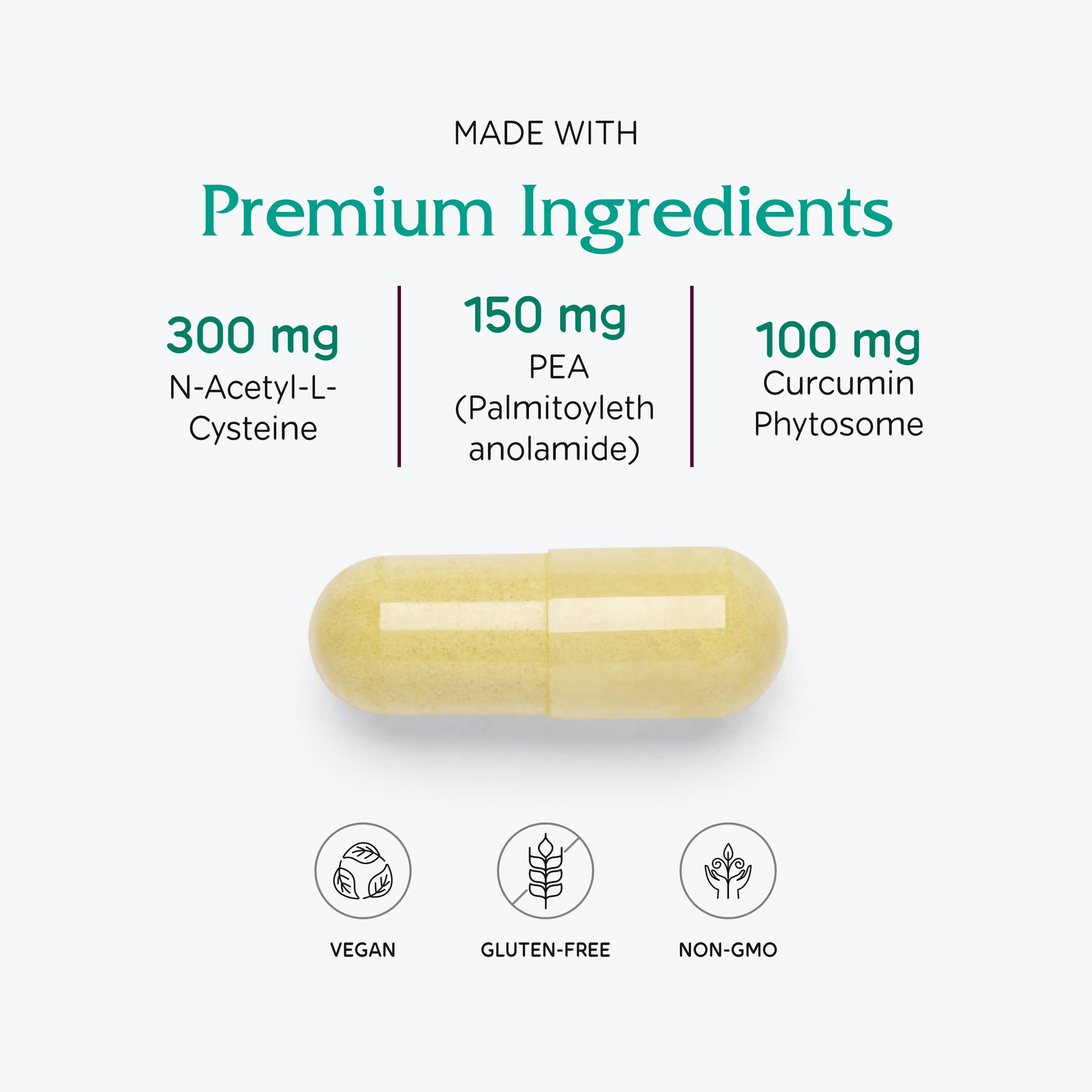 Vitanica NAC-PEA Extra, Vegan, 90 Capsules
