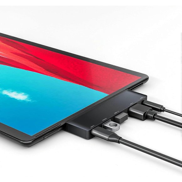 USB C Hub Docking Station 5-in-1 Surface Pro X Adapter Base with 4K HDMI Microphone/audio 2 USB Ports