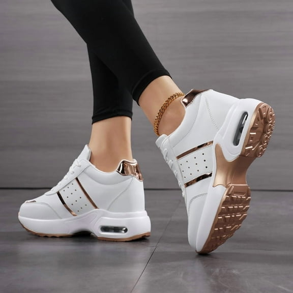 Women's Platform Sneakers Wedges  Lace Up Shoes Increase Fashion Sneakers for Womens Girls