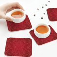 thumbnail image 7 of Pofeuu Vintage Burgundy Print Leather Coasters Set of 6, Round Cups Mugs Mat Pad for Home Kitchen Heat Resistant Drink Coasters,Square, 7 of 7