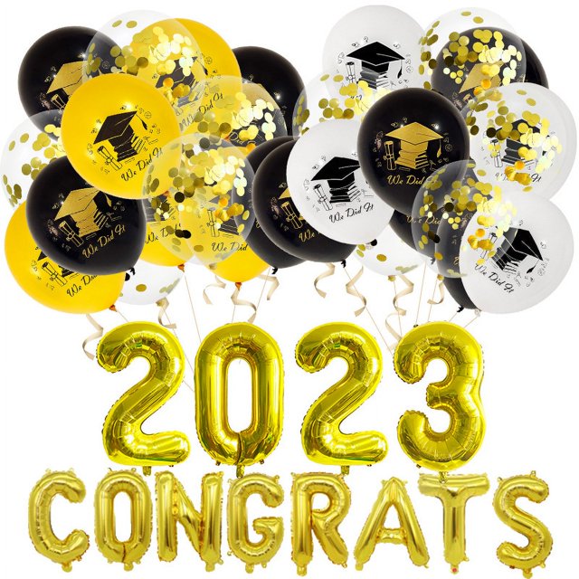 Kit de globos de graduación 2023, decoraciones de fiesta 2023, globos de aluminio ABI 2023, decoraciones de graduación