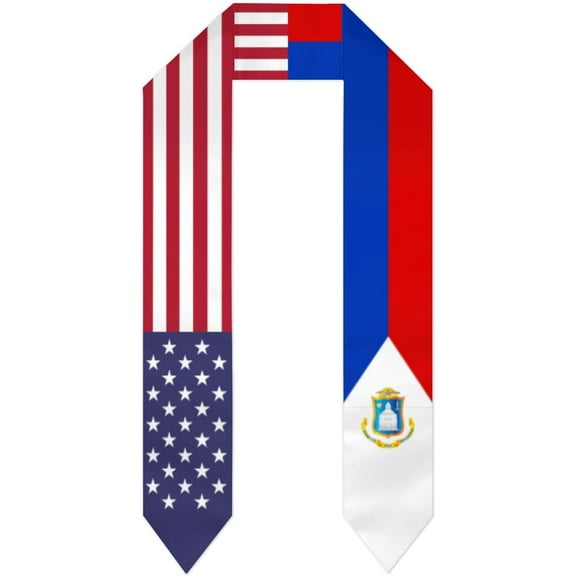 St. Maarten Mix USA United States Flag Graduation Stole For International Student Stole Pride Shawls