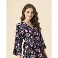 thumbnail image 3 of Moomaya V Neck Printed Rayon 3/4 Sleeve Wrap Dress - Women's Wrap Dress, 3 of 9