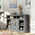 Whalen Allston Barn Door Corner TV Stand for TVs up to 55", Gray