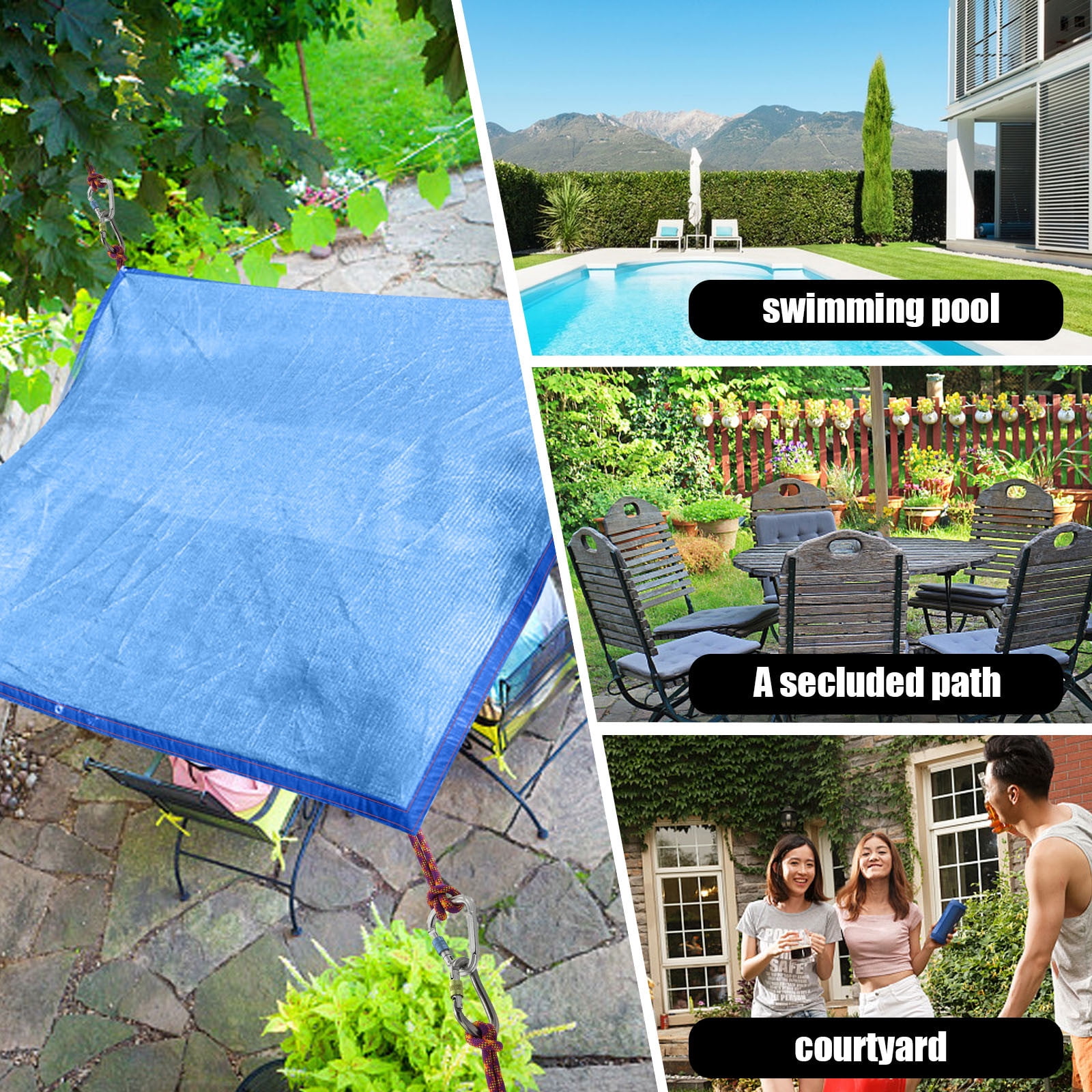 Summer Savings Clearance! Boovnll Sun Shades Outdoor Patio, 6.6x10Ft Rectangle Sand UV Block Sunshade Mesh Insulation Permeable Heavy Duty Shade Cloth for Outdoor Patio Yard Backyard Garden, Sun Shade