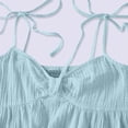 thumbnail image 6 of VEKDONE Mini Dresses for Women Loose Fit Spaghetti Strap Bow Babydoll Dress Summer Casual Vacation Flowy Beach Short Sundress Light Blue S, 6 of 7