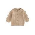 thumbnail image 1 of xiaxaixu Infant Baby Boy Girl Knitting Cardigan, Solid Color Round-Neck Long Sleeve Button Closure Sweater Coat for Autumn, 1 of 9