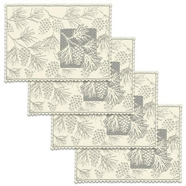14 x 20 in. Woodland Placemat - Ecru - Set of 4