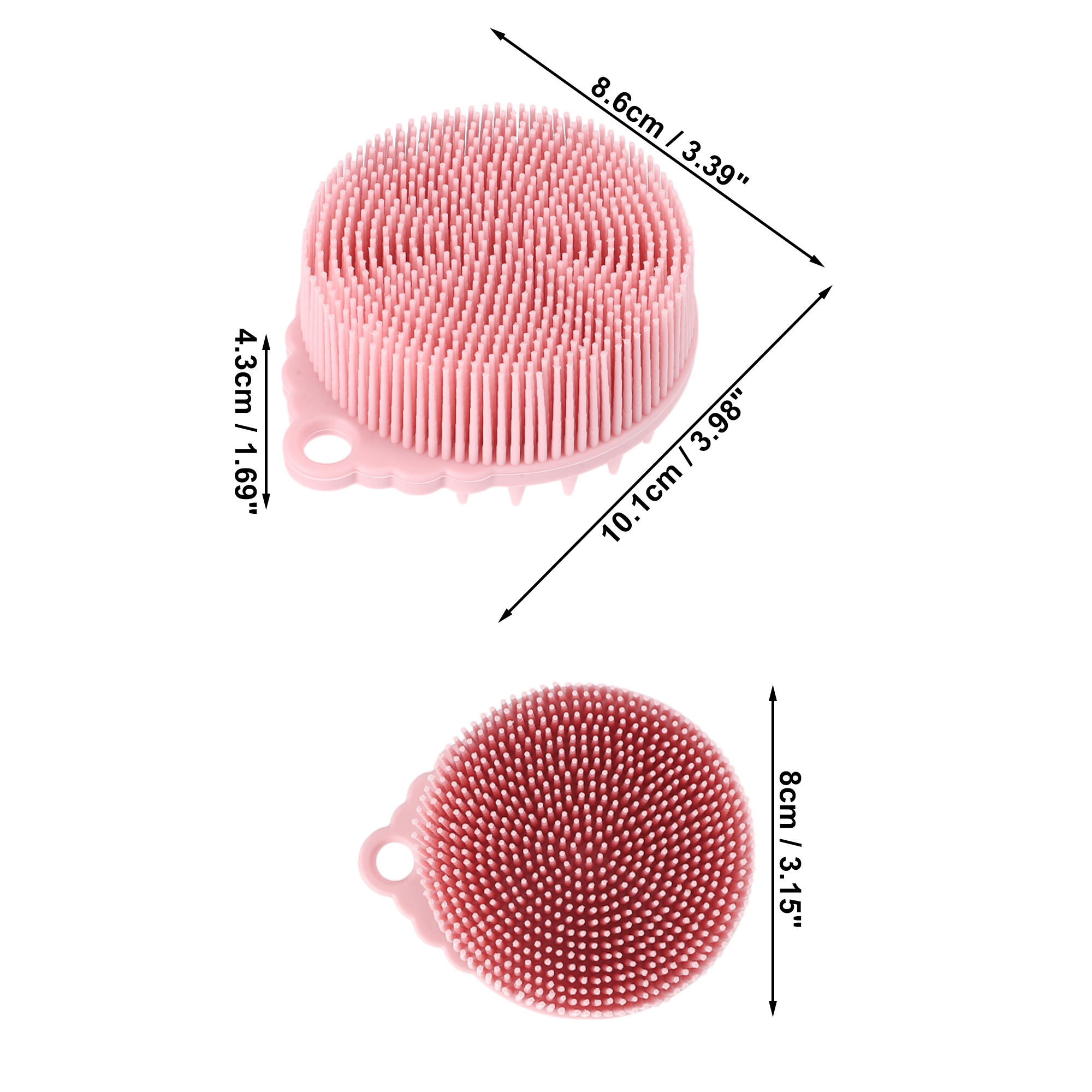 Unique Bargains Double Side BodyBack Scrubber Bath Brush Pink