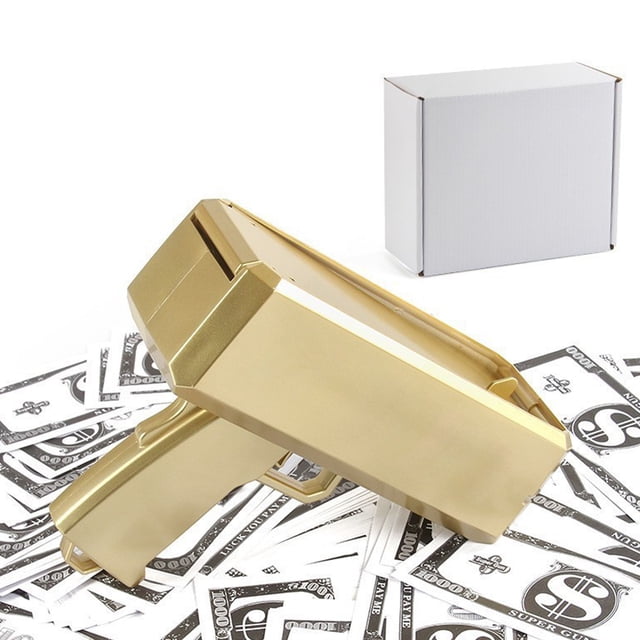 Bewildely de dinero de juguete con billetes falsos, regalo de lluvia para celebraciones festivas, de dinero con accesorios, bodas, dólar Juguetes novedosos y de broma oro