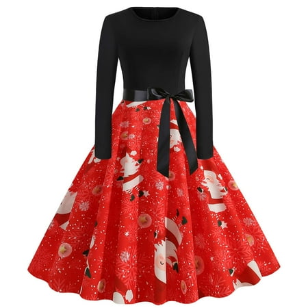 

Women Maxi Dresses Vintage 1950s Swing Tea Dress Evening Party Dress Long Sleeve Audrey Hepburn Dress