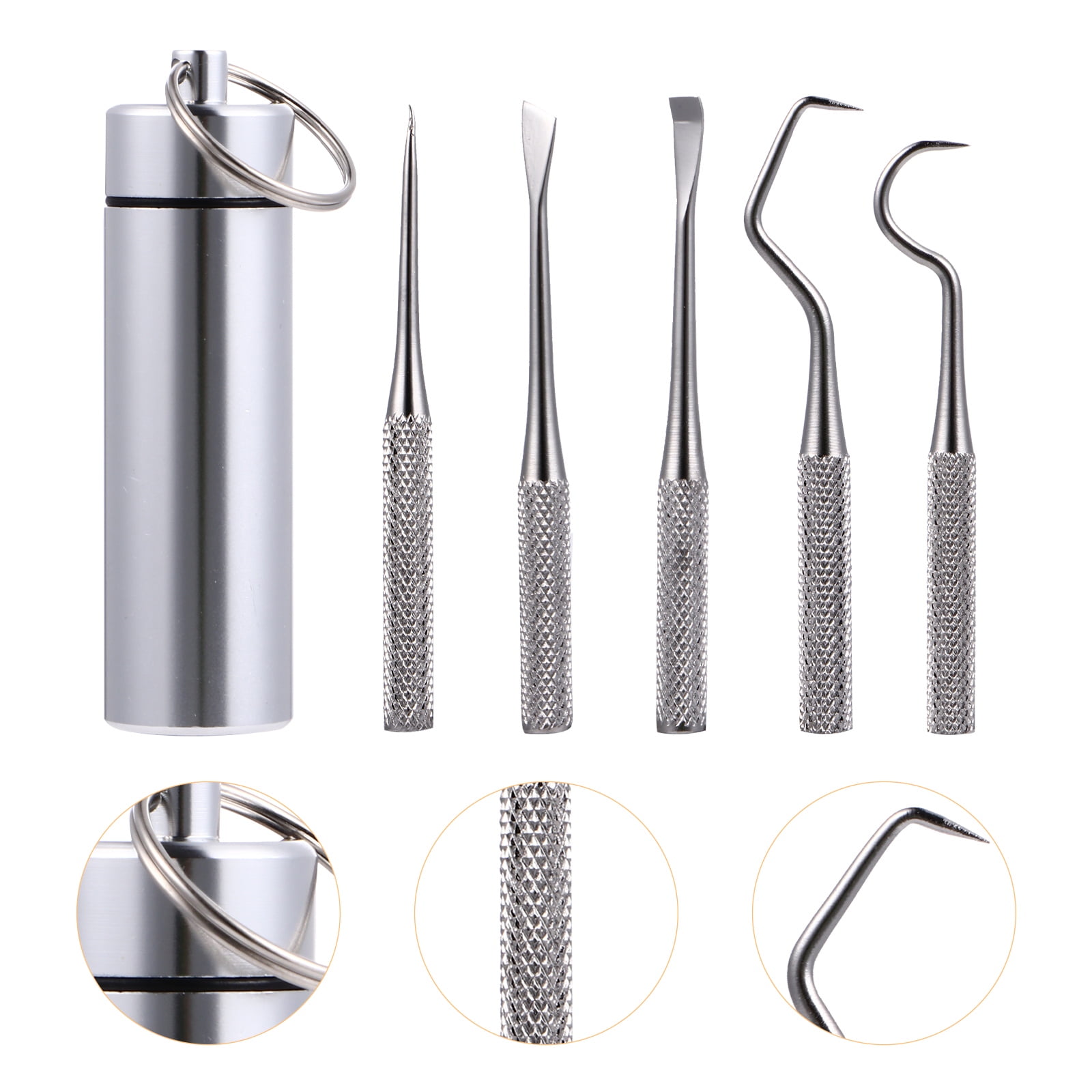 01 Stainless Steel Toothpick Set w/Portable Toothpick Holder Storage Box 