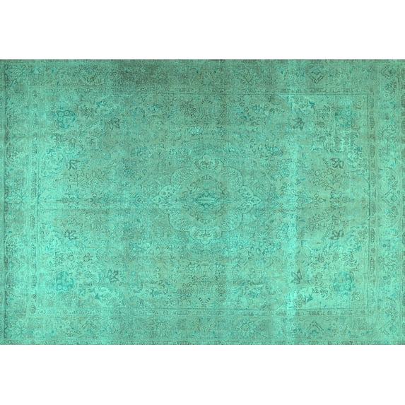Ahgly Company Indoor Rectangle Persian Turquoise Blue Traditional Area Rugs, 4' x 6'