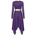 thumbnail image 4 of inhzoy Womens Color Block Praise Dance Worship Dress F1168Purple M, 4 of 7