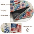 thumbnail image 6 of 4th of July Floral Round Area Rug 7Ft Washable Circle Rugs for Dorm Laundry Room, Vintage Red Blue Roses Patriotic Non-Slip Carpet Floor Mats Indoor Outdoor Carpet Runner Aesthetic Home Decor, 6 of 8