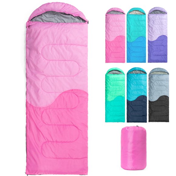 Saco de dormir HTMEYBG 3 Seasons para adultos y niños, acampada y senderismo