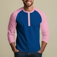 thumbnail image 6 of Hearthz Raglan Sleeve 3/4 Sleeve Tee Shirts for Men Henley V Neck Button Down Mens Shirts Casual Color Block Big and Tall Jerseys for Men, 6 of 10