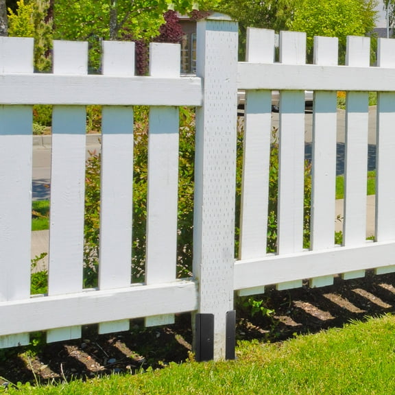 Sturdy Carbon Steel Fence Post Brackets for Heavy Duty Pergola Railing Support 4 Sets Black