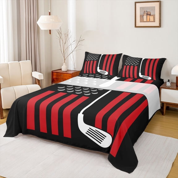 jejeloiu Abstract American Flag Twin Sheet Sets,Golf Ball Sport Bedding For Boys Girls 3-Piece