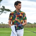 thumbnail image 3 of Honeii Colored Guitars Print Polo Shirt, A Classic Short-Sleeved, Button-Down Golf Shirt for Men,Mens Polo Shirts Short Sleeve-XX-Large, 3 of 6
