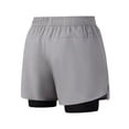 thumbnail image 3 of OGLCCG Men's 2 in 1 Running Shorts Summer Elastic Waist Gym Athletic Workout Shorts with Liner Stretch Ice Silk Running Joggers Shorts,M,Gray, 3 of 5