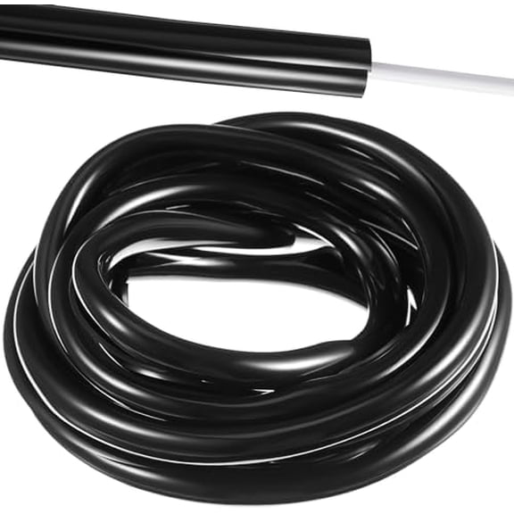 30 ft Dog and Cat Cord Protector Flexible Cable Sleeve 2 mm Thick 1/2 Inch Diameter Wire Cable Sleeve Tubing for Pets PVC Electric Wire Cover Cord Protector for USB Charger Audio (Black)