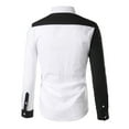 thumbnail image 4 of Shirts for Men, Men's Slim Fit Long Sleeves Casual Button Down Dress Shirts 2025 Color Blocking Lapel Top for Halloween, 4 of 4