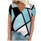 thumbnail image 1 of Camisetas de Manga Corta para las Mujeres de Cuello en V Sólido Casual Camiseta, 95% Poliéster 5% Spandex Vintage Ligero Top para Diario, Fiesta Y Primavera, 1 of 4