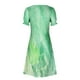 thumbnail image 5 of Puntoco Vestido De Manga Corta Con Cuello En V, Vestido De Botones De Manga Corta Con Cuello En V Y Dobladillo Irregular Con Estampado De Verano Para Mujer Verde S, 5 of 6