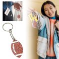 thumbnail image 1 of Basketball Football Rugby Keychain Sport Enthusiast Durable Metal Keyring For Athletes Fans And Players, 1 of 5
