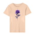 thumbnail image 5 of Womens Valentine's Day Shirts Rose Print Basic Tees Girl Friend Gift Tshirts Cute Short Sleeve Tops, 5 of 5
