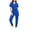 Blue, variant on Womens Jogger Scrub Sets Two Piece Medical Uniforms Short Sleeve Deep V Neck Tops Elastic Waistband Track Pants with Pockets Dental Spa Healthcare Workwear Outfits