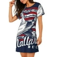 thumbnail image 2 of Picia Mallard Duck With American Flag Pattern Women’s Nightdress – Casual Short-sleeved Loose-Fit Sleepwear, Soft Cotton Short-Sleeve Sleep Shirt for Relaxation & Comfort, 2 of 6