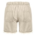 thumbnail image 4 of Eltusu Girls Denim Shorts, Casual Above the Knee Drastring Relaxed Fit Kids Jeans Shorts Beige Size 11-12 T, 4 of 5