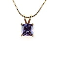 thumbnail image 2 of Paris Jewelry 18K Yellow Gold 1 Ct Created Amethyst Princess Stud 18 inch Necklace Plated, 2 of 2