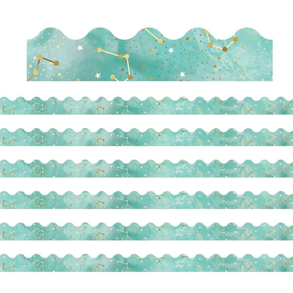 Carson Dellosa Education Galaxy Constellations Scalloped Border, 78 Pieces