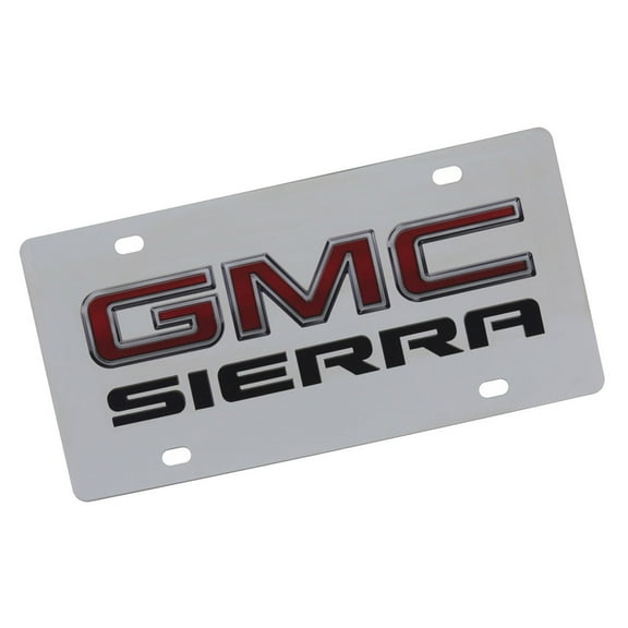 GMC Sierra Dual Logo License Plate (Chrome)
