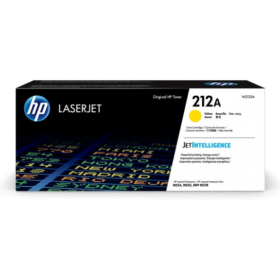 HP 212A Yellow Original LaserJet Toner Cartridge, ~4,500 pages, W2122A