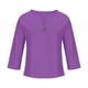 thumbnail image 5 of Top de manga larga,Blusa informal con cuello en V para mujer, manga tres cuartos, tejido de poliéster, suave y transpirable para uso diario, sopatenor, 5 of 8