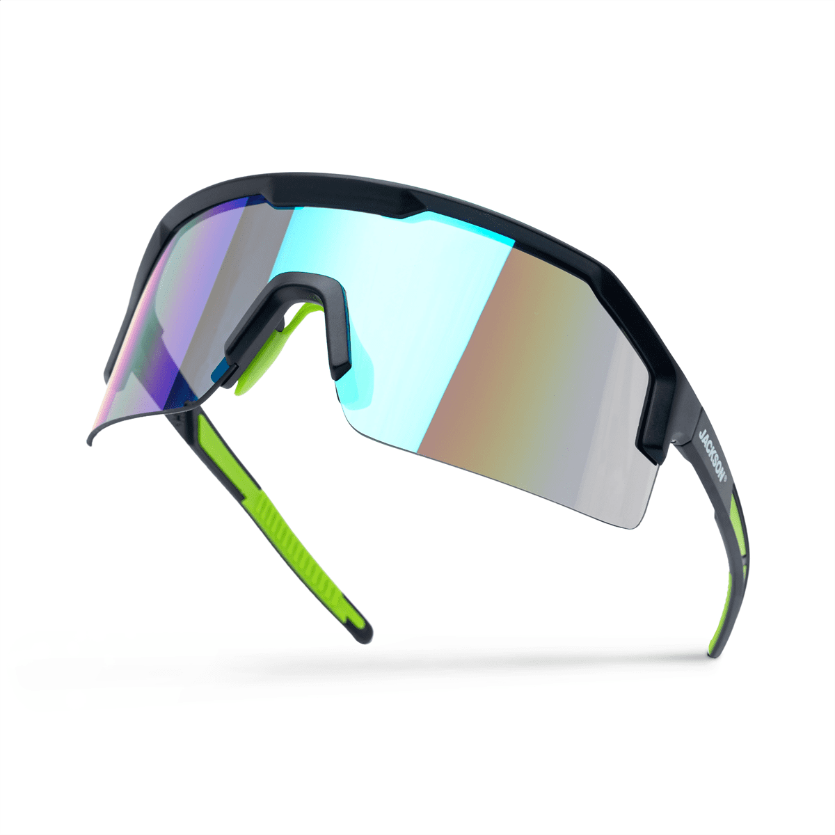 Jackson Safety Safety Glasses - MAXVIEW+ Series - Blue/Green Mirror Lens - Black Frame - Hardcoat Anti-Scratch