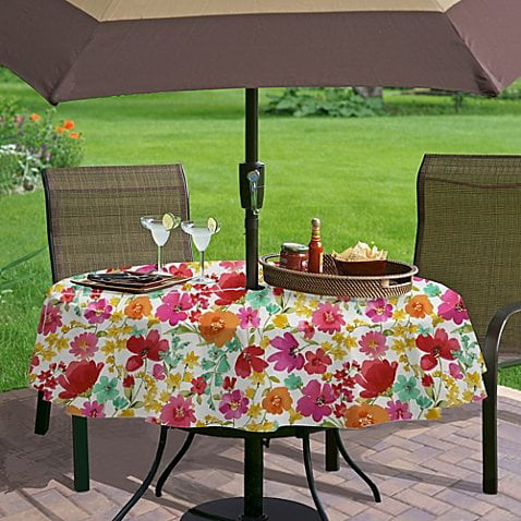 Home Garden Outdoors, 70 Inch Round Tablecloth With Umbrella Hole