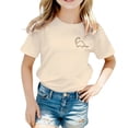 thumbnail image 2 of Boys & Girls Crew Neck Short Sleeve T-Shirts,Comfortable Breathable Casual Tops for Daily Back-to-School Outfits, 2 of 4