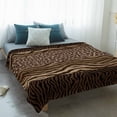 thumbnail image 4 of Leopard Zebra Print Blanket Soft Cozy Warm Throw Blanket for Couch, Plush Fuzzy Flannel Fleece Blankets for Sofa, Vintage Animal Skin Striped Brown Bed Blankets Lightweight Gifts for Women, 30"x40", 4 of 9