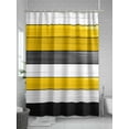 thumbnail image 5 of Yellow Black Shower Curtain, Striped Gradient Wood Grain Modern Art Waterproof Shower Curtain Set with 12 Hooks Lightweight Washable Fabric Shower Curtains for Bathroom 36x72 Inches, 5 of 6
