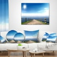 thumbnail image 4 of Designart Endless Pier into Blue Sea - Seascape Photography Throw Pillow - 18x18, 4 of 5