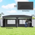 thumbnail image 3 of Outsunny 10 x 20 ft Pop Up Canopy Tent Instant Canopy w/ Reflective Strips, 3 of 9