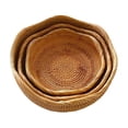 thumbnail image 4 of Cesta de ratán para almacenar frutas, pan, dulces, bocadillos, cesta de ratán para almacenar platos de bocadillos, cesta redonda, 4 of 5