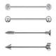 thumbnail image 2 of Aretes de acero inoxidable Fernando 4x Joyería Quirúrgica de Cuerpo Plata, 2 of 7